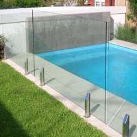 Floor Mounted Glass Railing with Stainless Steel Spigot Deck Railings Frameless Glass Swimming Pool Railing