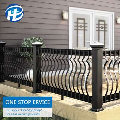 indoor anister metal decorative home powder coated handrail black aluminum hand railing