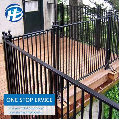 hot sale modern aluminum balcony railing Outdoor Metal Balusters Black Round Deck Balusters