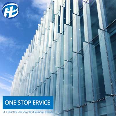 glass fin curtain wall facade stick built system glass facade aluminum curtain wall manufacturer