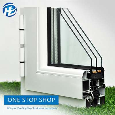 double glass aliplast windows price Aluminum frame house double wall glass window frame for commercial building