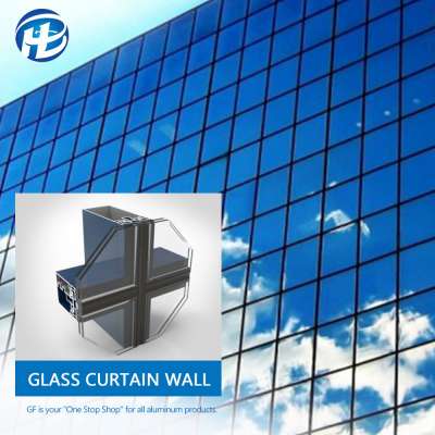 glass curtain wall architectural external light weigh metal aluminium glass facade systems