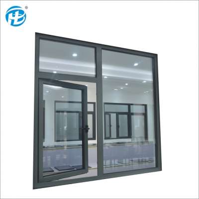 thermal break extruded three pane windows frame anodized aluminium windows gray metal triple pane aluminium window frames