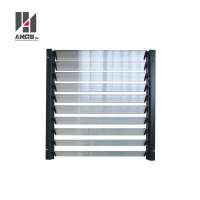 House Customized s Aluminum Ventilation Shutter, Fixed Or Adjustable Frosted Tempered Glass Blind Jalousie Louver Window